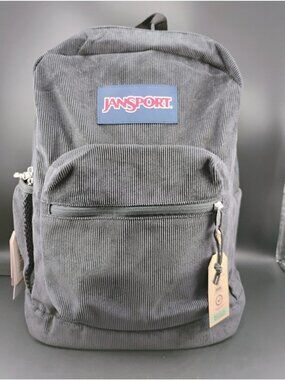 Jansport Black Corduroy Backpack Durable Design Adjustable Straps